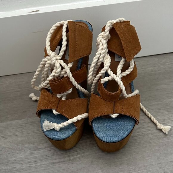 Steve madden lace up heels tan - Picture 1 of 5